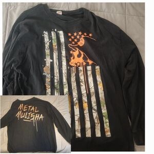 Metal Mulisha Black Long Sleeve Shirt with Orange Graphic Size XL